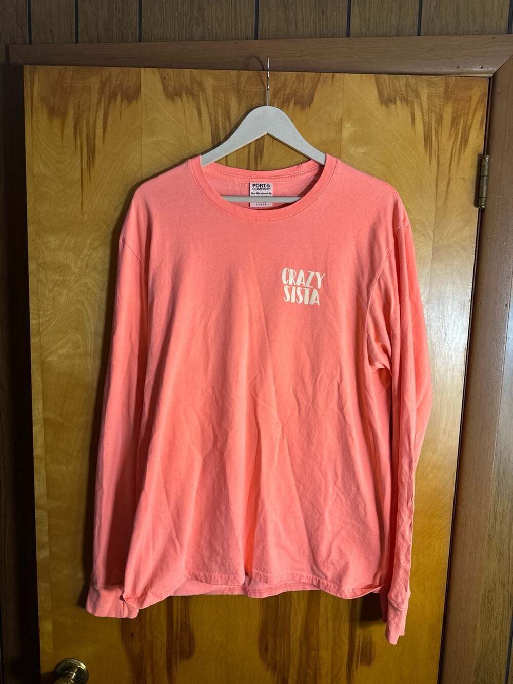 Port & Company Crazy Sista Beach Wash Long Sleeve Graphic Tee